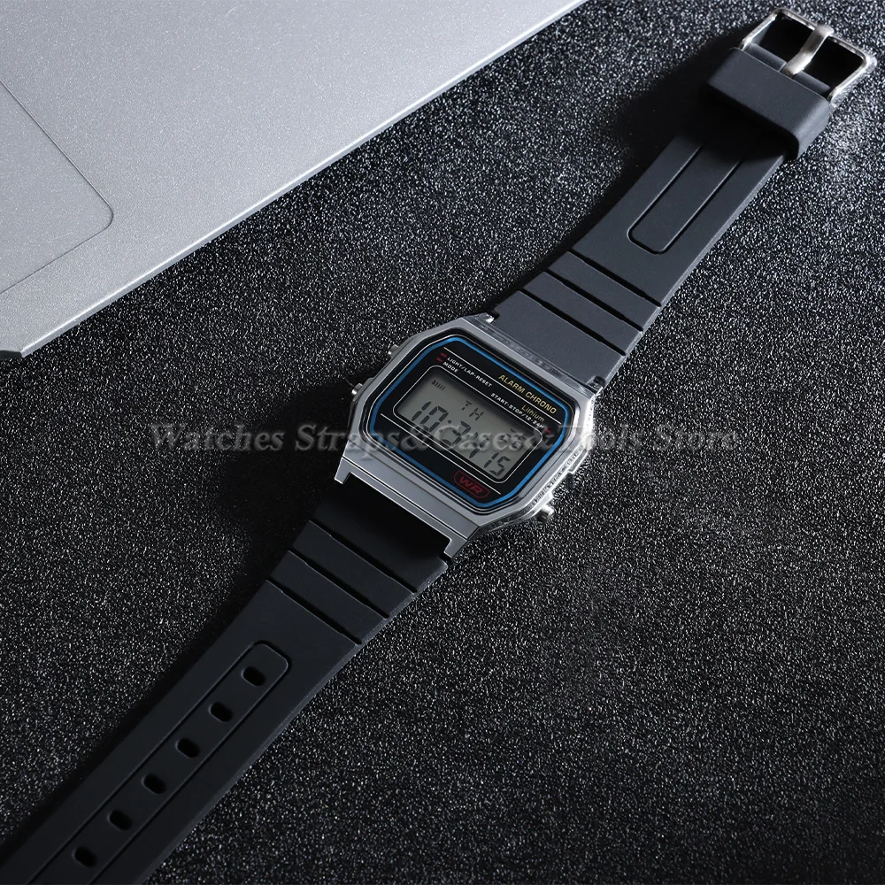 18 mm weiche Silikon-Uhrenarmbänder für Casio F-91W SGW400 W800H F84 F105/108 A158/168 AE1200, wasserdichtes Armband, Ersatzarmbänder – Detail 10