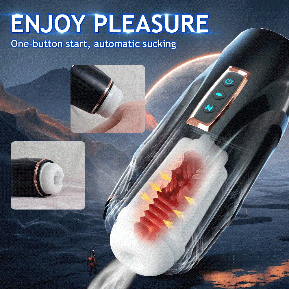 Fully automatic retractable aircraft cup, male masturbation cup, realistic pocket, vagina and penis stimulation adult sex toy