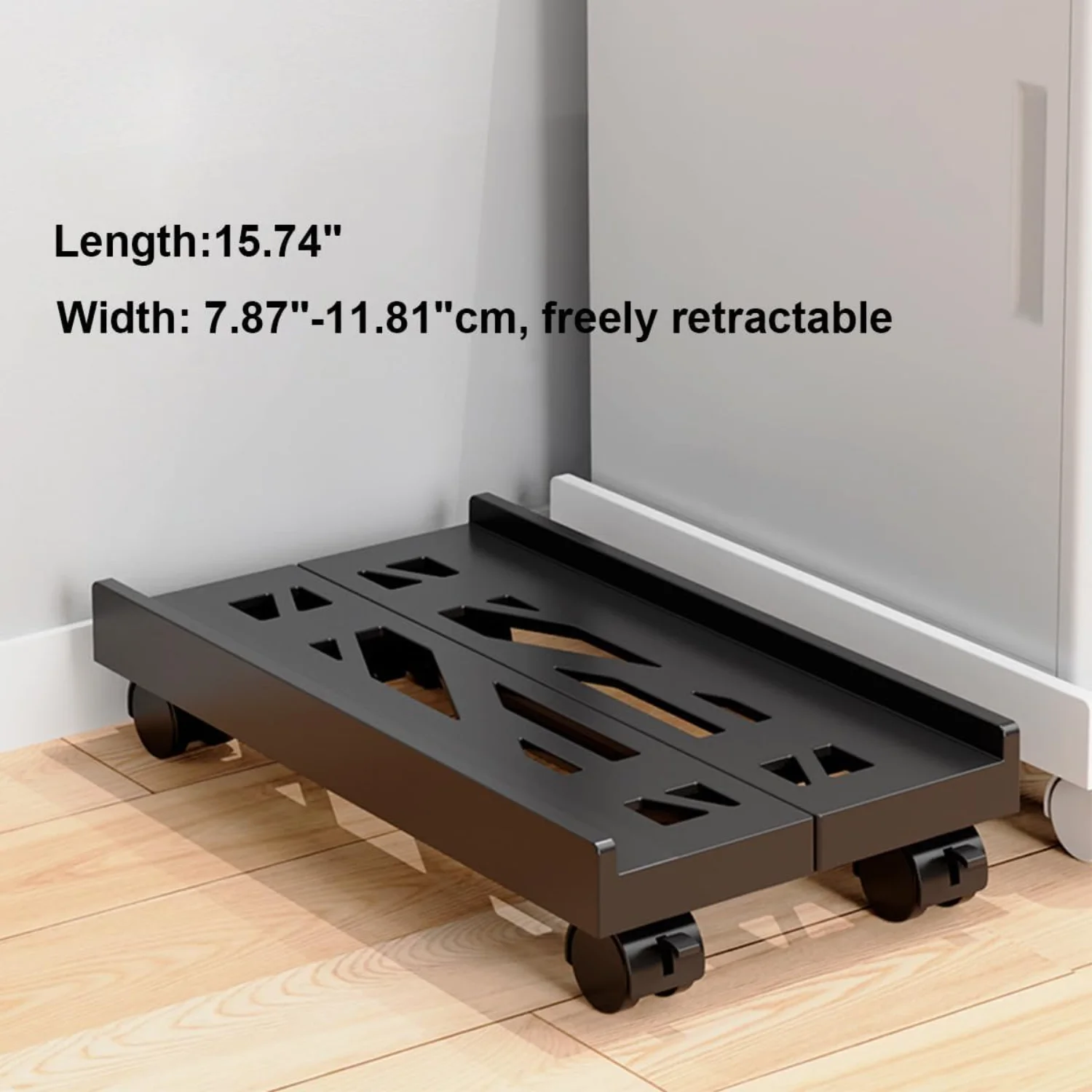 Adjustable Mobile CPU Stand, Ventilated Computer Tower Stand PC Tower Stand with 4 Caster Wheels Fits Most PC, Under Desk CPU Ho