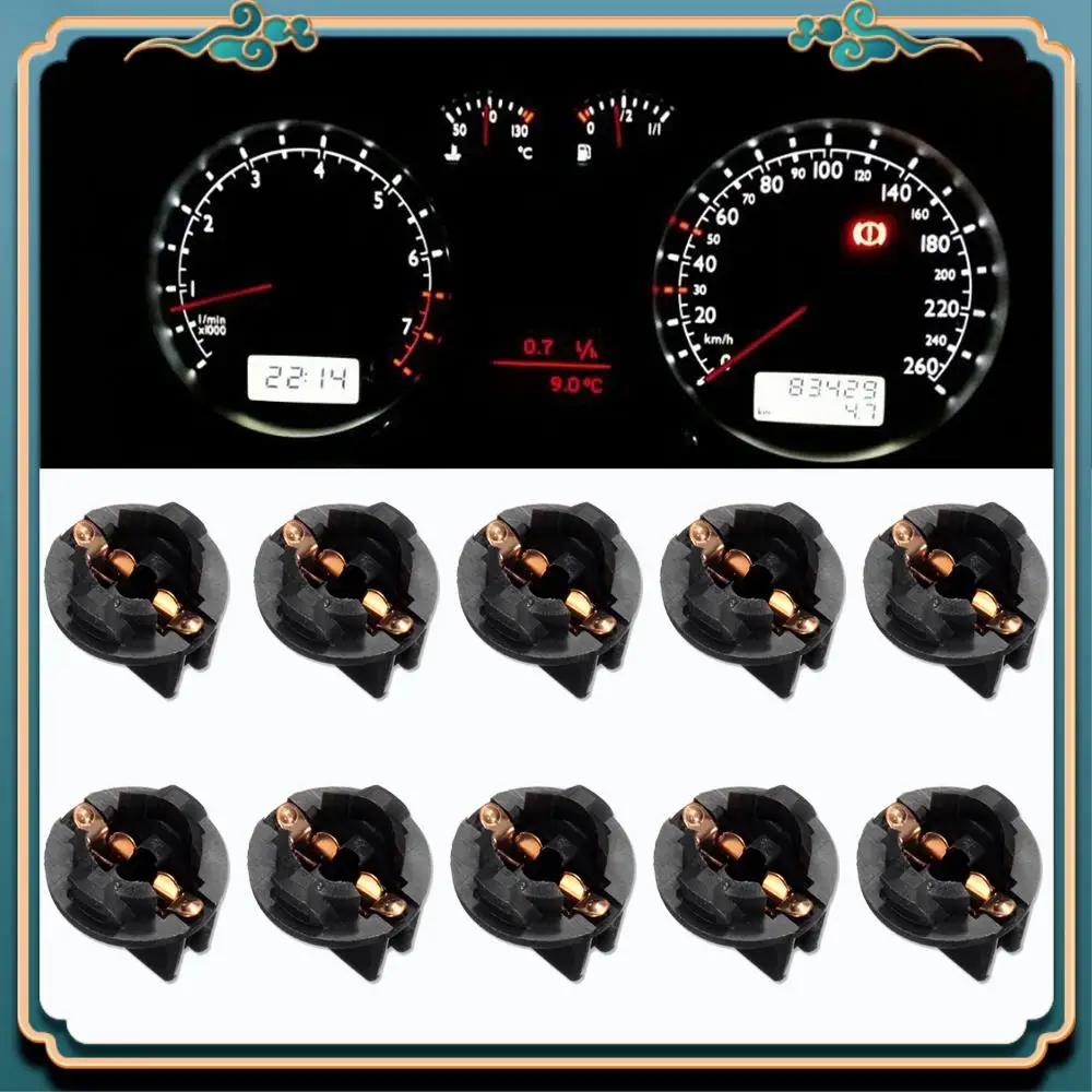 A54P-10 Pieces T10 Socket Dashboard Instrument Panel Socket T10 W5W 168 192 194 Twist Lock Wedge Bases Lamp Dash Bulb Plug