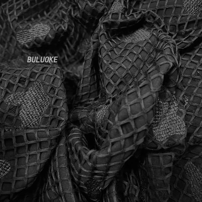 

Черно-белая сетчатая ткань для шитья платьев своими руками, костюмы для выступлений, креативное пальто, юбка, брюки, дизайнерская модная ткань, ткань