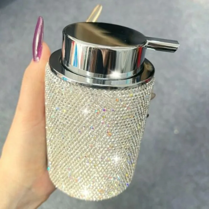

Sparkling Diamond Soap Shampoo Dispenser Storage Bottle Refillable Shower Gel Empty Bottle Lotion Hand Sanitizer Press Dispenser