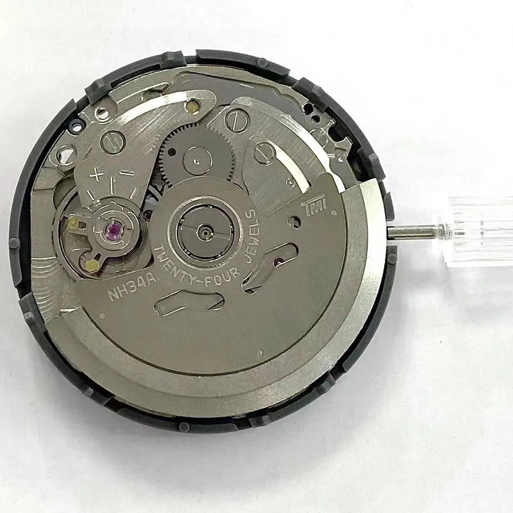 حركة GMT يابانية أصلية مع غسالة اتصال ، أجزاء جذعية احتياطية ، أسود وأبيض ، تاج قرص في ، من من nj od mh34a ، أصلية