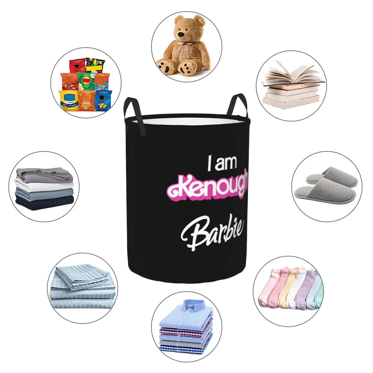 Customized Barbie Laundry Basket Foldable Large Capacity Clothes Storage Bin Baby Hamper