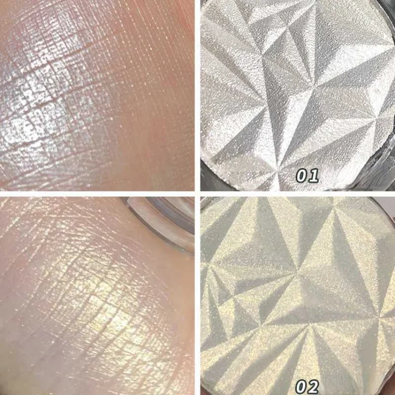 Resaltador de diamante con acabado de purpurina, iluminador de contorno facial, maquillaje, cosmético iluminador ultraconcentrado