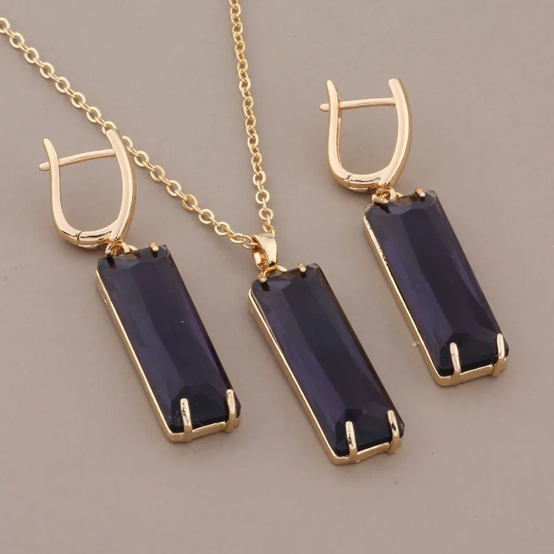 New Trend Gold Color Big Drop Earrings Sets for Women Fashion High Quality Hanging Earring Luxury Elegant Women\'s Set