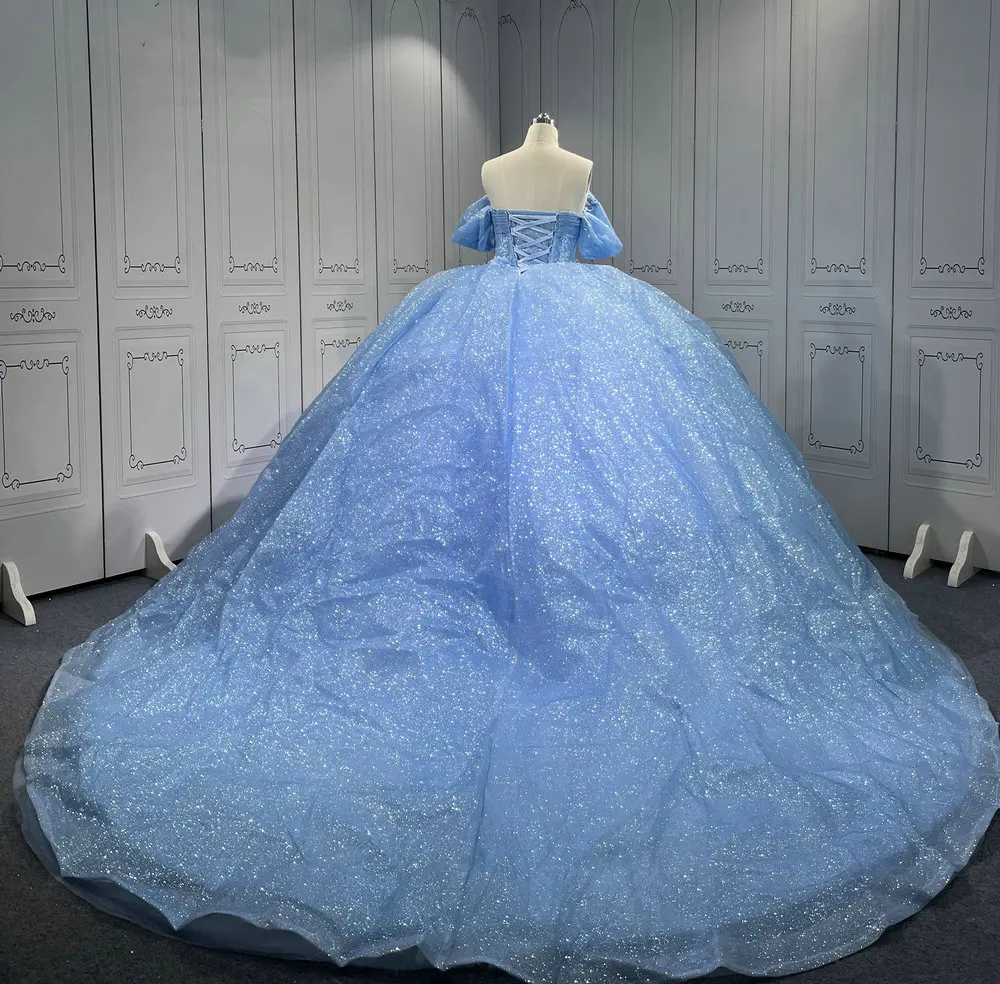 Sukienki Quinceanera Mumuleo Princess Sky Blue Vestidos De 15 Anos Vestidos Quinceaeras Azul Rey