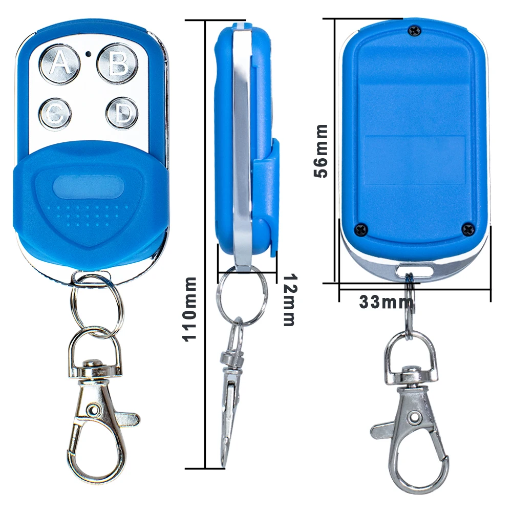 1/3/5/10/20pcs Télécommande de porte de garage pour 280-868MHz fixe / roulant / apprentissage Code émetteur portable Commande d’ouvre-porte