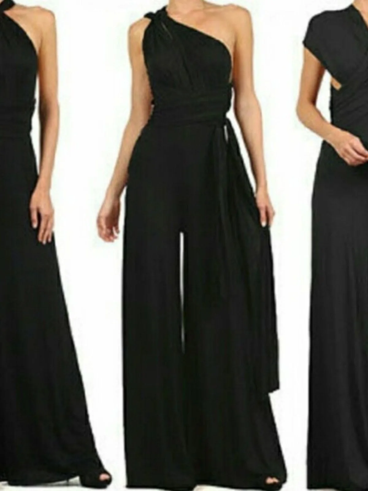 

Sexy Laceup Ba High Waist Straightleg Jumpsuit Long Pants Polyester Fabric Thin Model Chinese Production Bal One-Piece