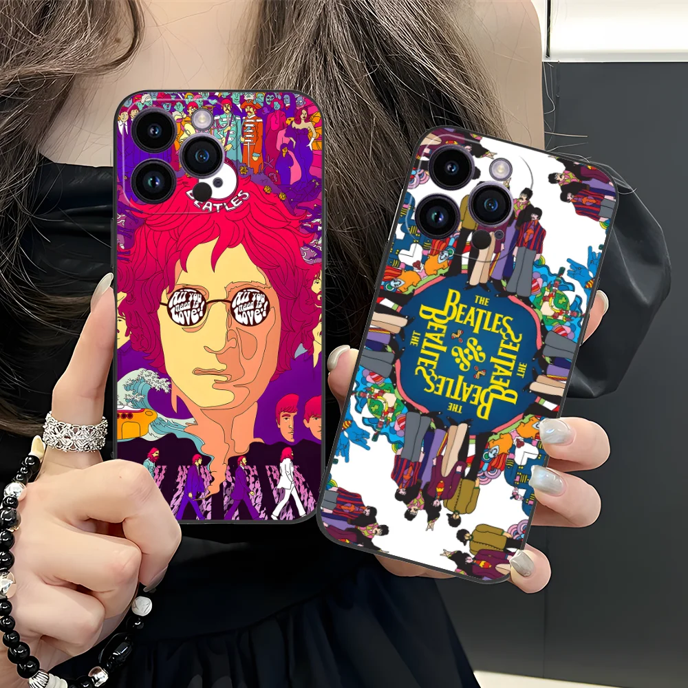 Mobile B-Beatles-s Phone Case for iPhone 16 15 14 13 12 11 X XR XS 8 7 Pro Max Plus Mini Black Smartphone Cellphones Cover