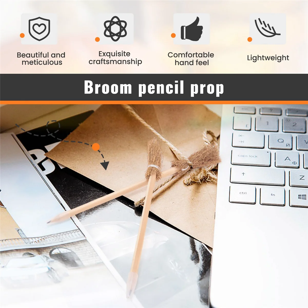 

24 Pcs Witch Broom Pencils for Halloween Broomstick Ballpoint Pencils Halloween Party Favors Witch Broom Prop Writing