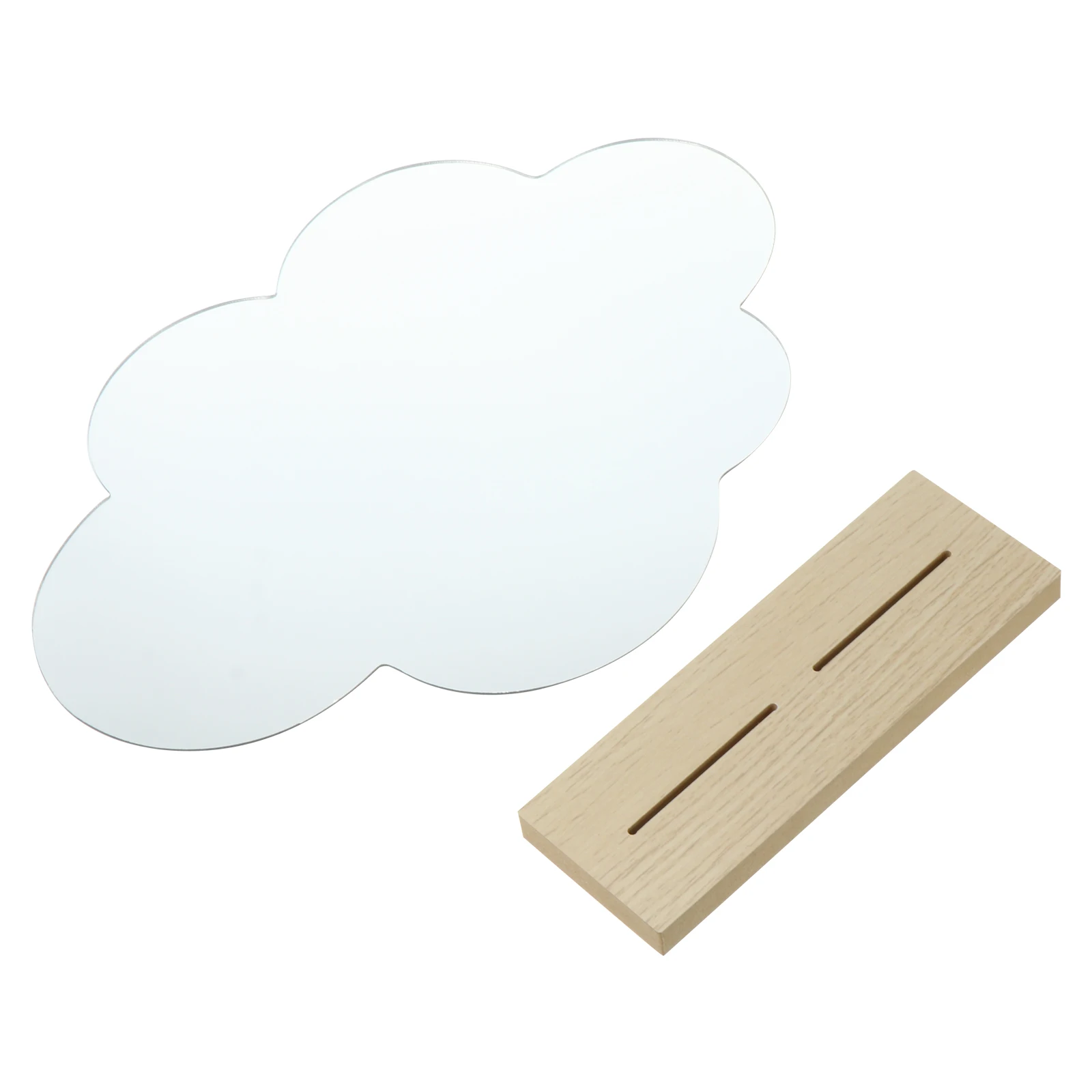 Wooden Makeup Mirror Desk Foldable Magnified Mirrors Irregular Round Vanity Table High Definition Skin Care Gift Beauty Tool