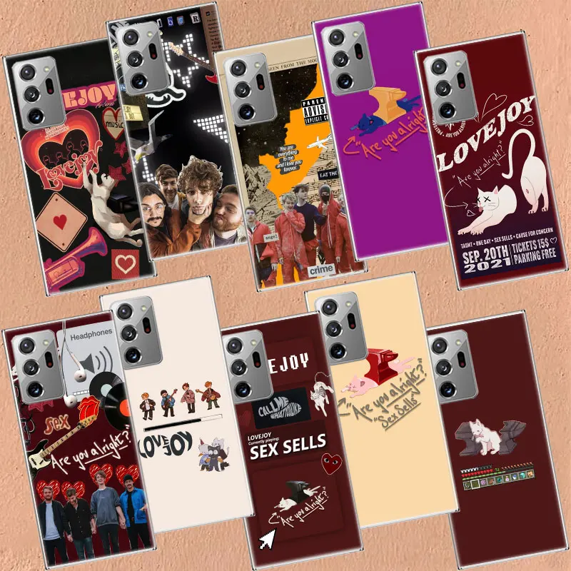 Lovejoy-Band Phone Case For Galaxy Note 20 Ultra 10 9 8 Samsung A05S A55 A35 A25 A15 A9 A8 A7 A6 J8 J6 J4 Plus M52 M51 Cover TPU