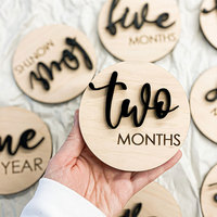 Hello World Baby Monthly Signs Baby Shower Gifts for New Moms Milestone Discs Baby Monthly Announcement Sign Set