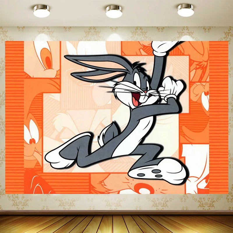 Bugs Bunny  Birthday Supplies Girl Party Banner Kid Cartoon Decoration Background Photography backdrop