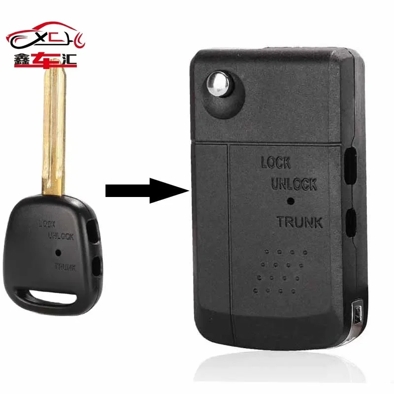 XCH Modified 2 Buttons Car Key Shell Cover For Toyota Carina Estima Harrier Previa Corolla Celica Case Folding Flid