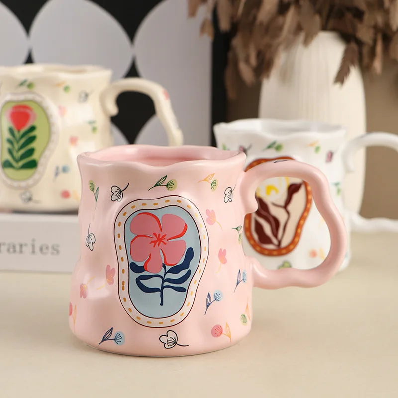 Creative Ceramic Mug Women's Home Coffee Cup Exquisite Milk Cup Breakfast Cup