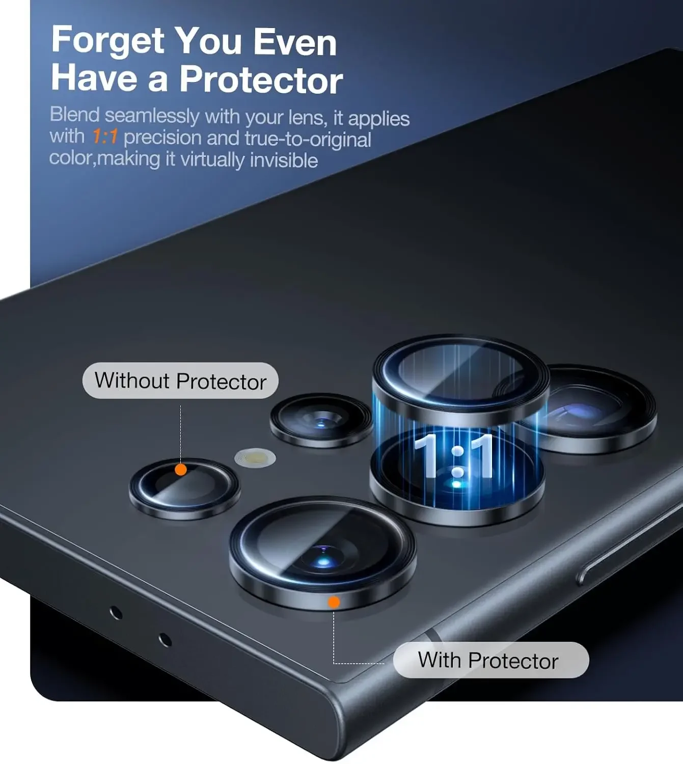 UltraGlass Unbreak Top 9H+ Glass For Samsung Galaxy S25 Ultra Camera Lens Protector