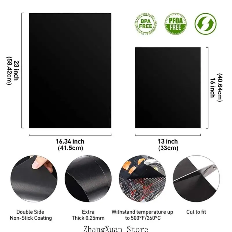 Pack 3XUF 5 tapis support barbecue PAUT-GRILL TEFLONS NÉTÉSTIQU