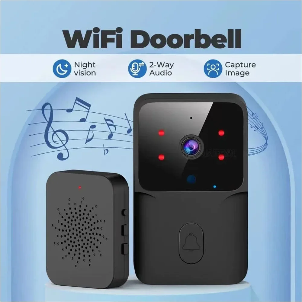 Timbre de vídeo WiFi M6, cámara inalámbrica HD, detección de movimiento PIR, alarma IR, timbre de puerta inteligente de seguridad para el hogar, intercomunicador WiFi para el hogar