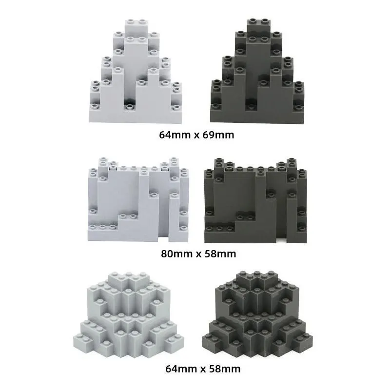 2pcs MOC multi-purpose scene rockery 23996/6082/6083 city building accessories DIY landscaping rocks in hills and mountains.