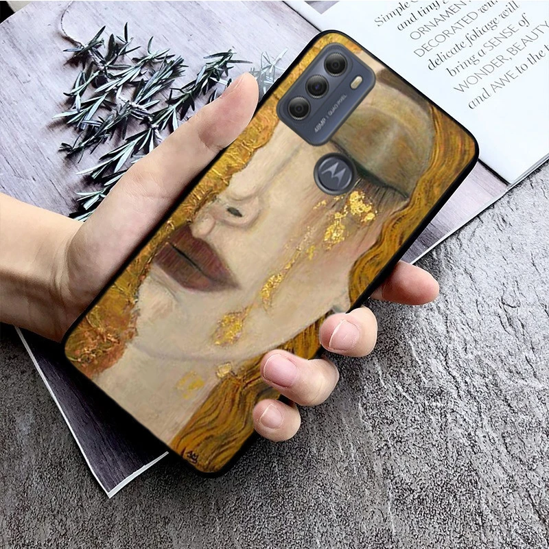 Gustav Klimt Tears Phone Case For Moto G84 G22 G32 G34 G52 G10 G20 G30 G60 G60S G13 G50 G54 G62 G53 G72 G85 G24 Power