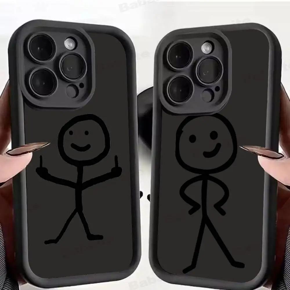 Cartoon Matchman Design TPU Basic Silikon Handyhülle für iPhone 17, Air 17, 16, 15, 14, 13, 12, 11 Plus Pro Max, stoßfeste Softcover