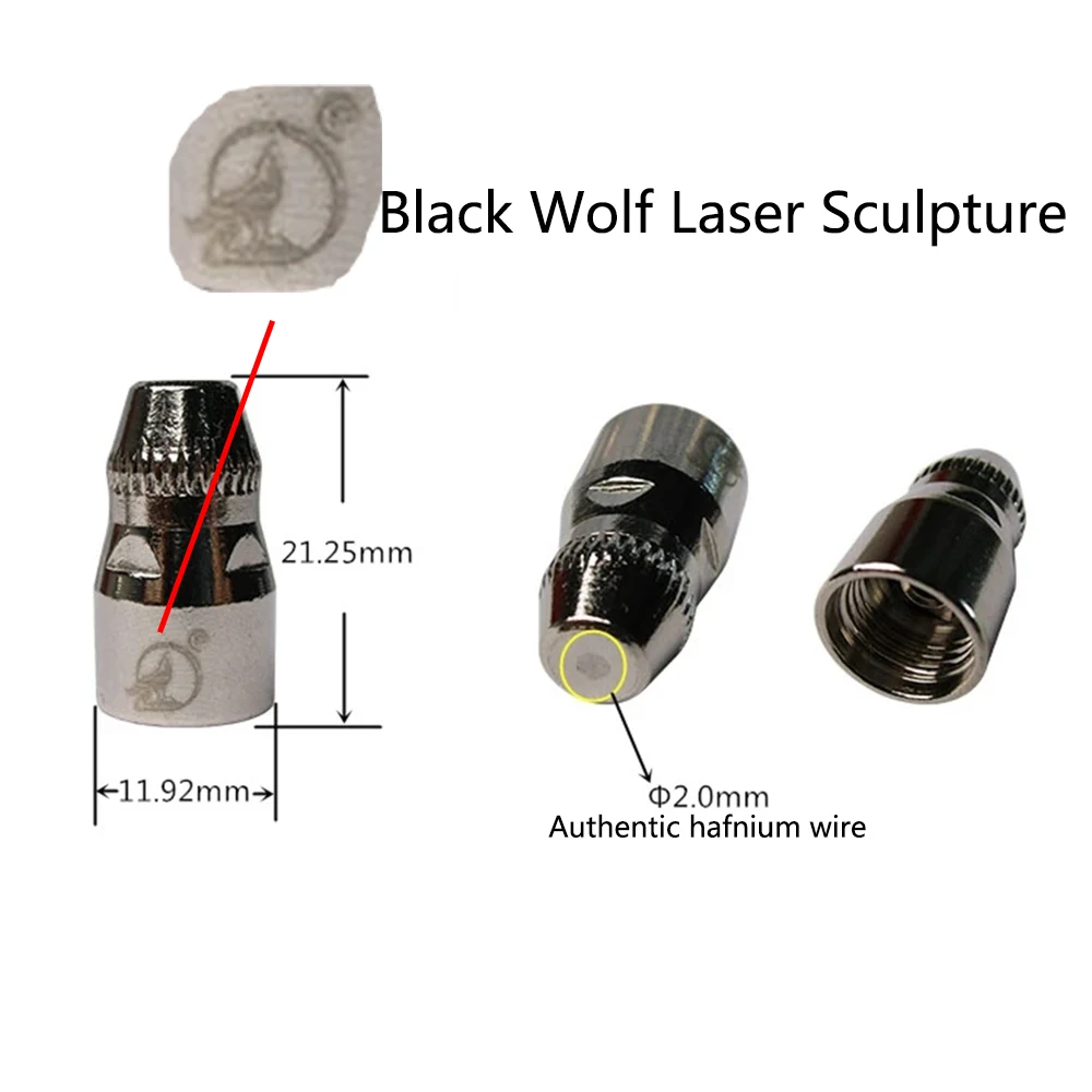 P80 Zwarte Wolf Authentieke Originele Lucht Plasma Snijmondstuk Tip Elektrode Lucht Plasma Snijder Cnc Verbruiksartikelen Voor Lgk100/120 20Pcs