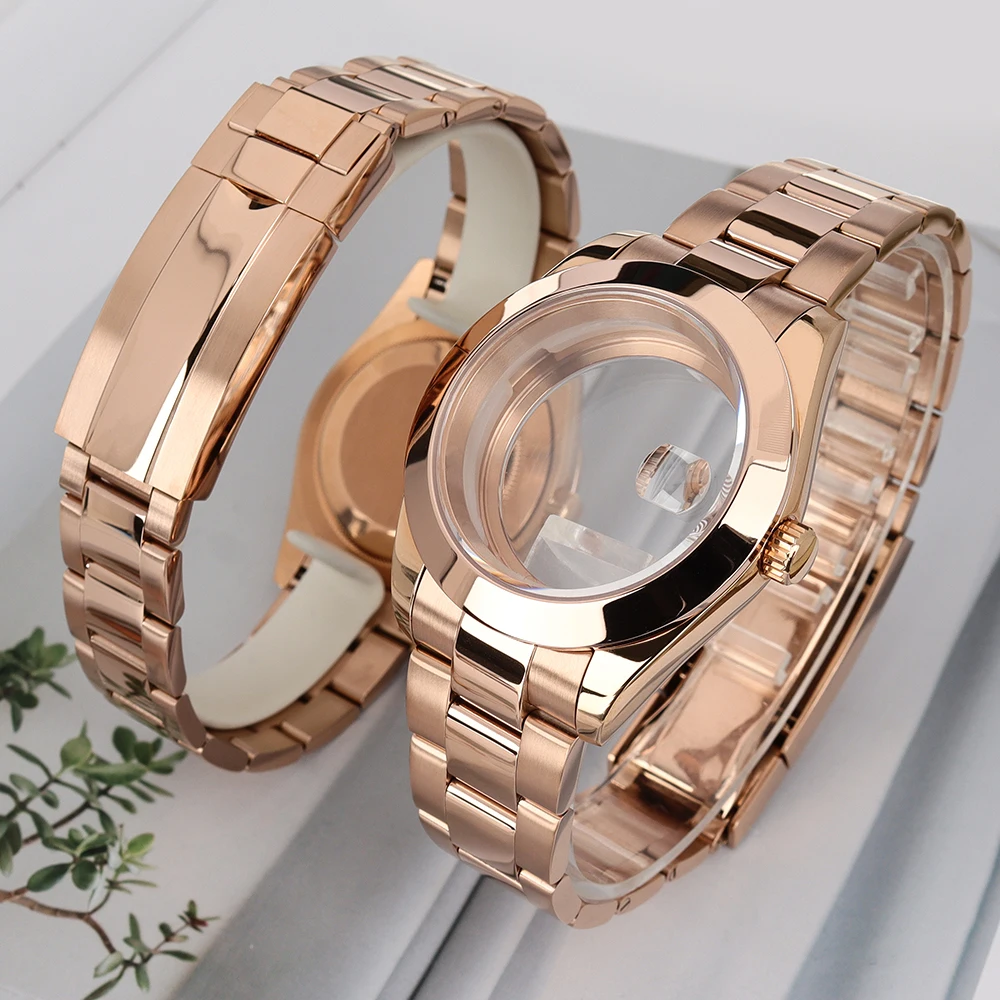 

36mm/39mm Watch Case Bevel Edge Bezel Stainless Steel Bracelet Sapphire For Air King NH35 NH34 NH36 NH38 Miyota 8215 Watch Parts