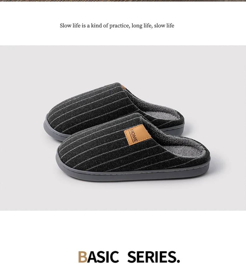 Gemütliche Clog-Hausschuhe aus Stoff mit vertikalen Streifen, Unisex, weich, warm, rutschfest, leicht, bequem, für Paare, Winter-Hausschuhe – Detail 4