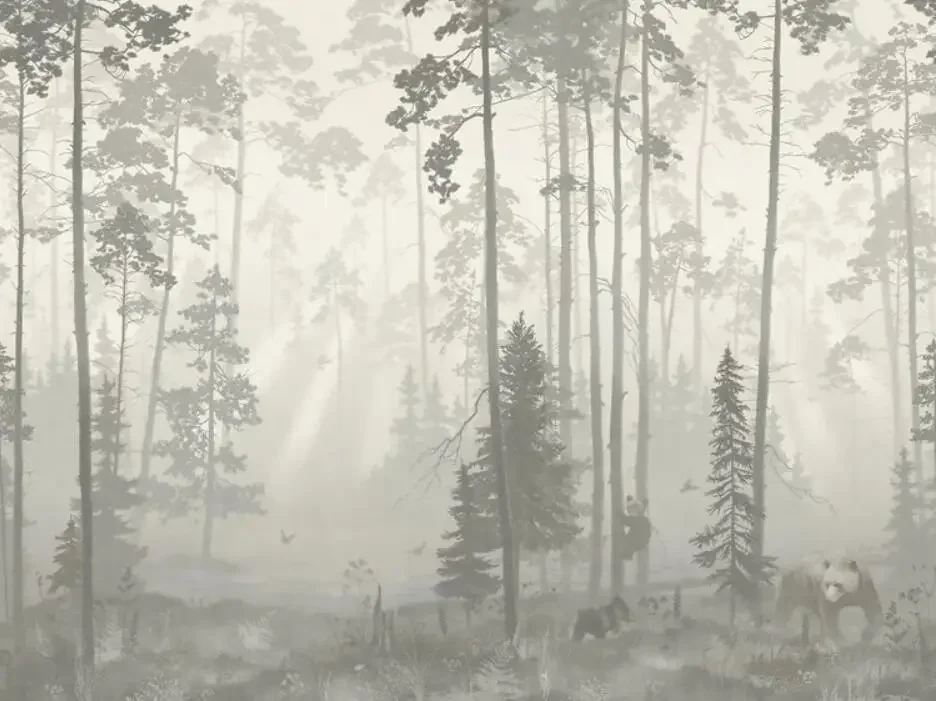 

beibehang Custom Nordic modern wallpaper minimalist landscape forest woods photo mural wall paper for living room TV background