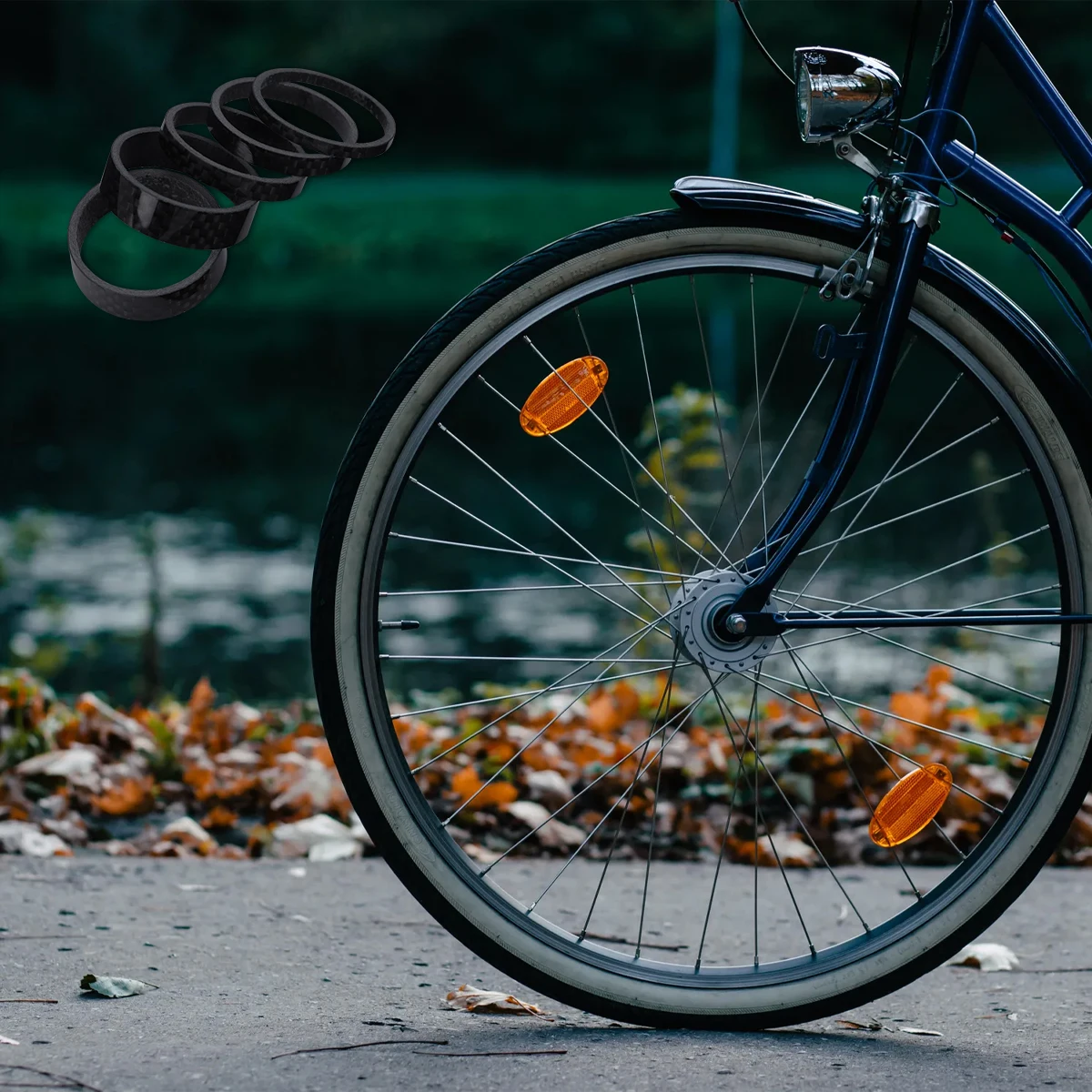 

1Set Bike Carbon Fiber Headset Fork Spacers Durable Lightweight Stem Spacer Washers Set Adjustable Handlebar