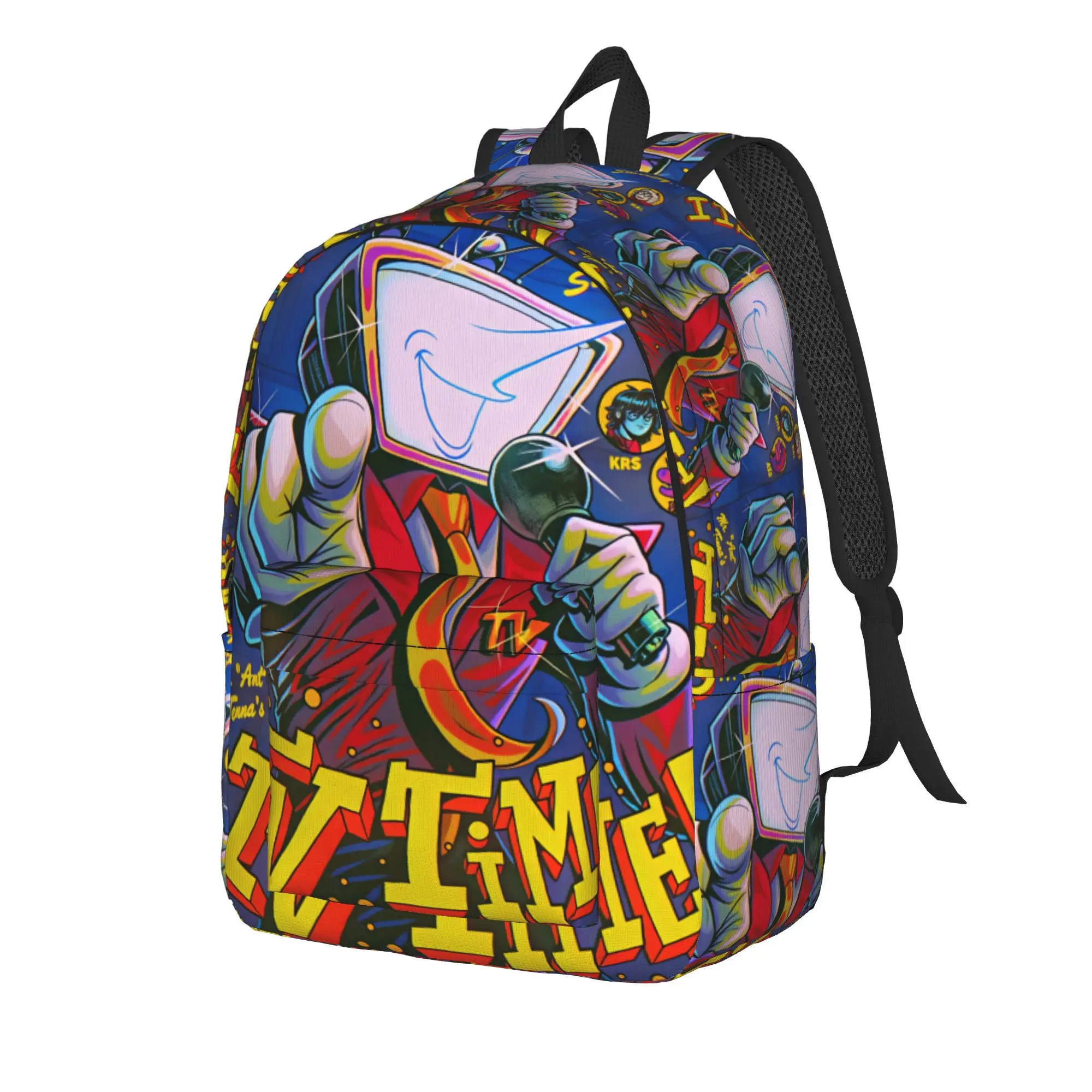Deltarune It's TV Time Host Retro Poster Backpack  Student Polyester Cycling Backpacks Durable Elegant School Bags Rucksack