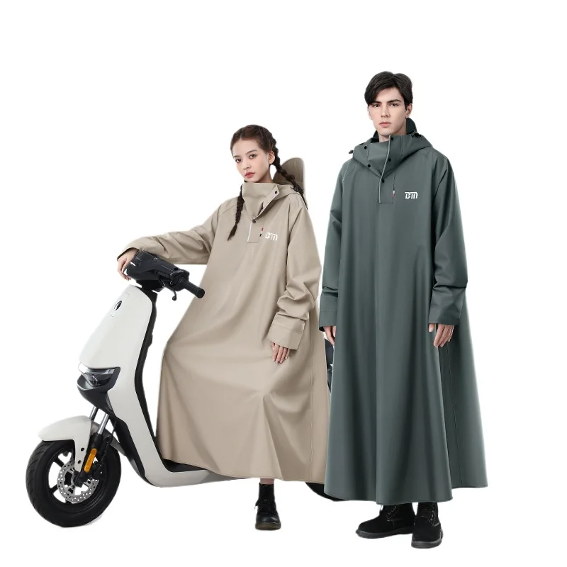 Electric Bike Riding Raincoat Thickened and Lengthened Full Body Adult Motorcycle Oxford Cloth Poncho Rainstorm Proof Rain Gear