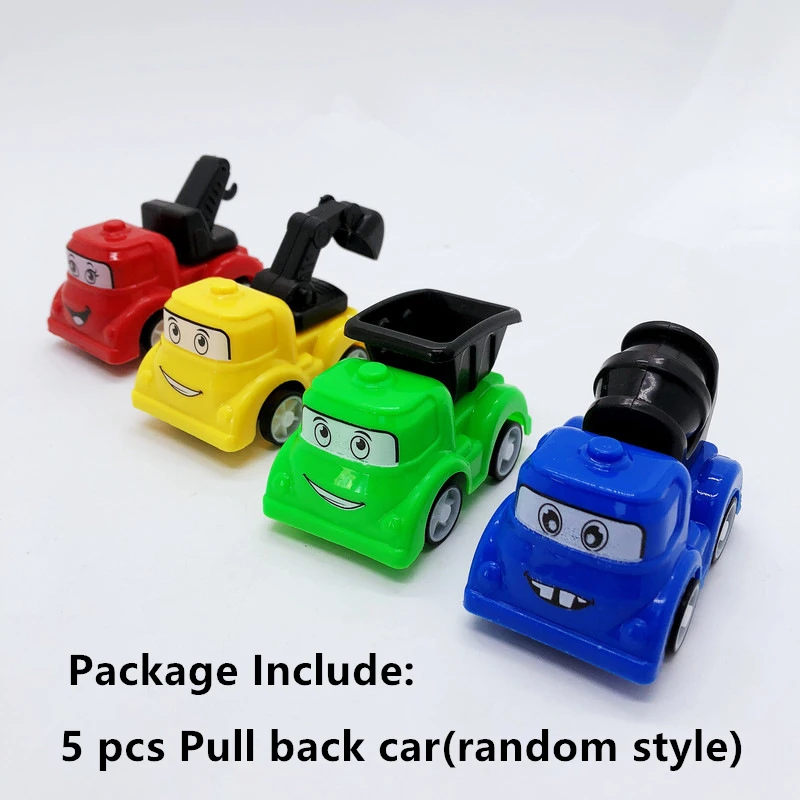 5 pz/lotto Mini Pull Back Vehicle inerziale Racing Car Truck elicottero modello Cartoon Toys Cars bambini regali di compleanno vari stili