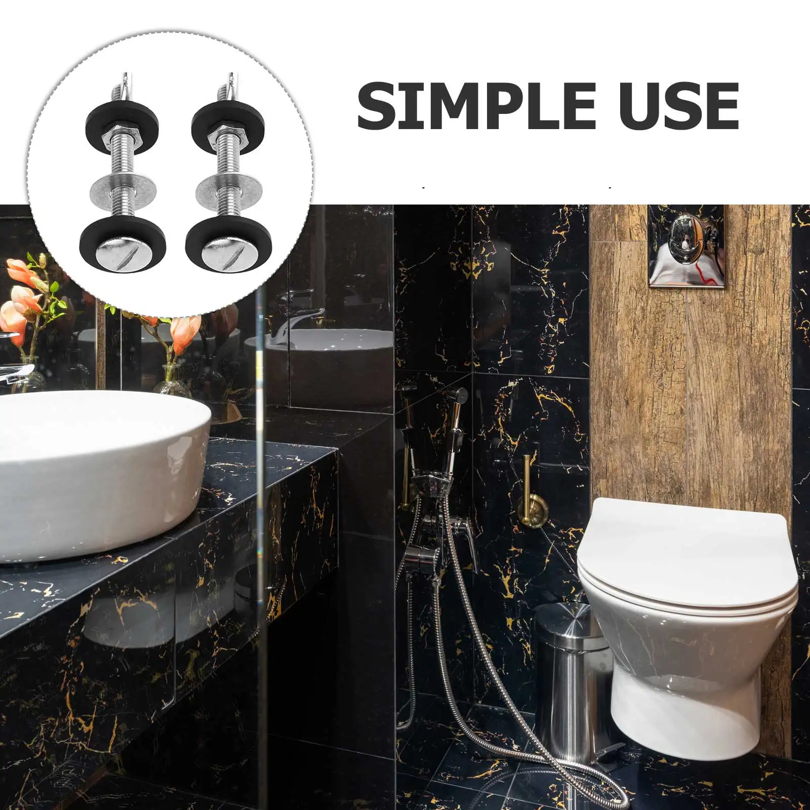 

2pcs Toilet Screw Sealing Ring Fixing Bolts Rubber Mat Accessories Toilet Tank Fixing Screws Bolt Watertight