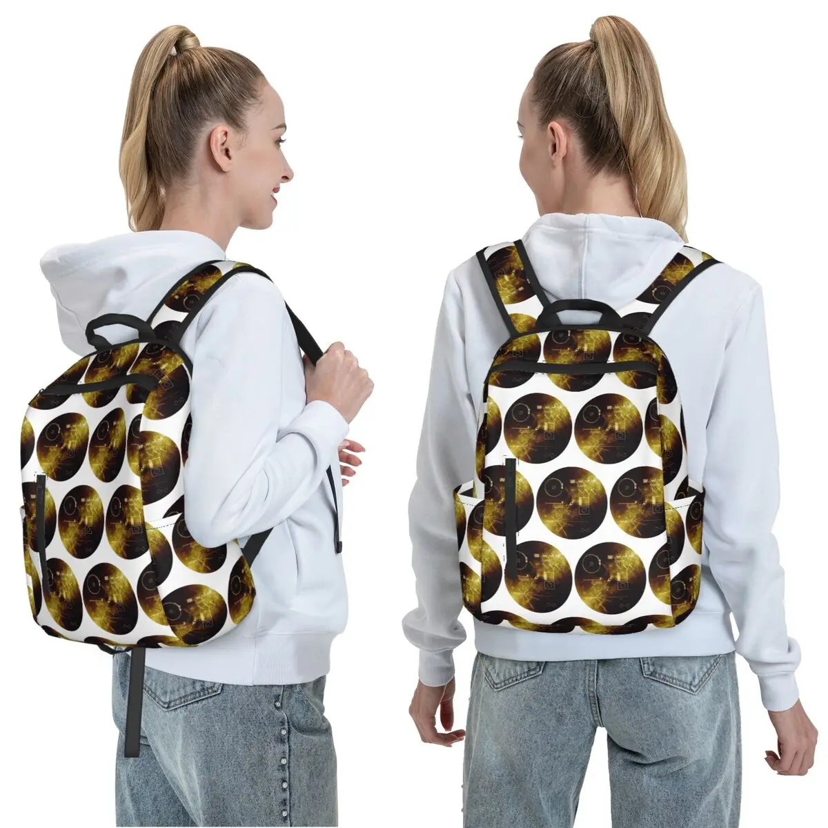 The Voyager Golden Record! Backpack Daypack Large Capacity Kids BookBag School Bag Shoulder Bags for Men Women