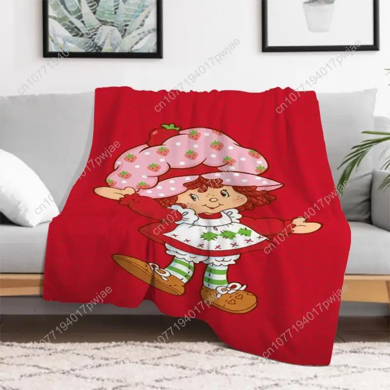 Soft Funny Throw Blanket S-Strawberry Pink Shortcake Throw Camping Chair Picnic Blanket Fluffy Plaid Custom blankets