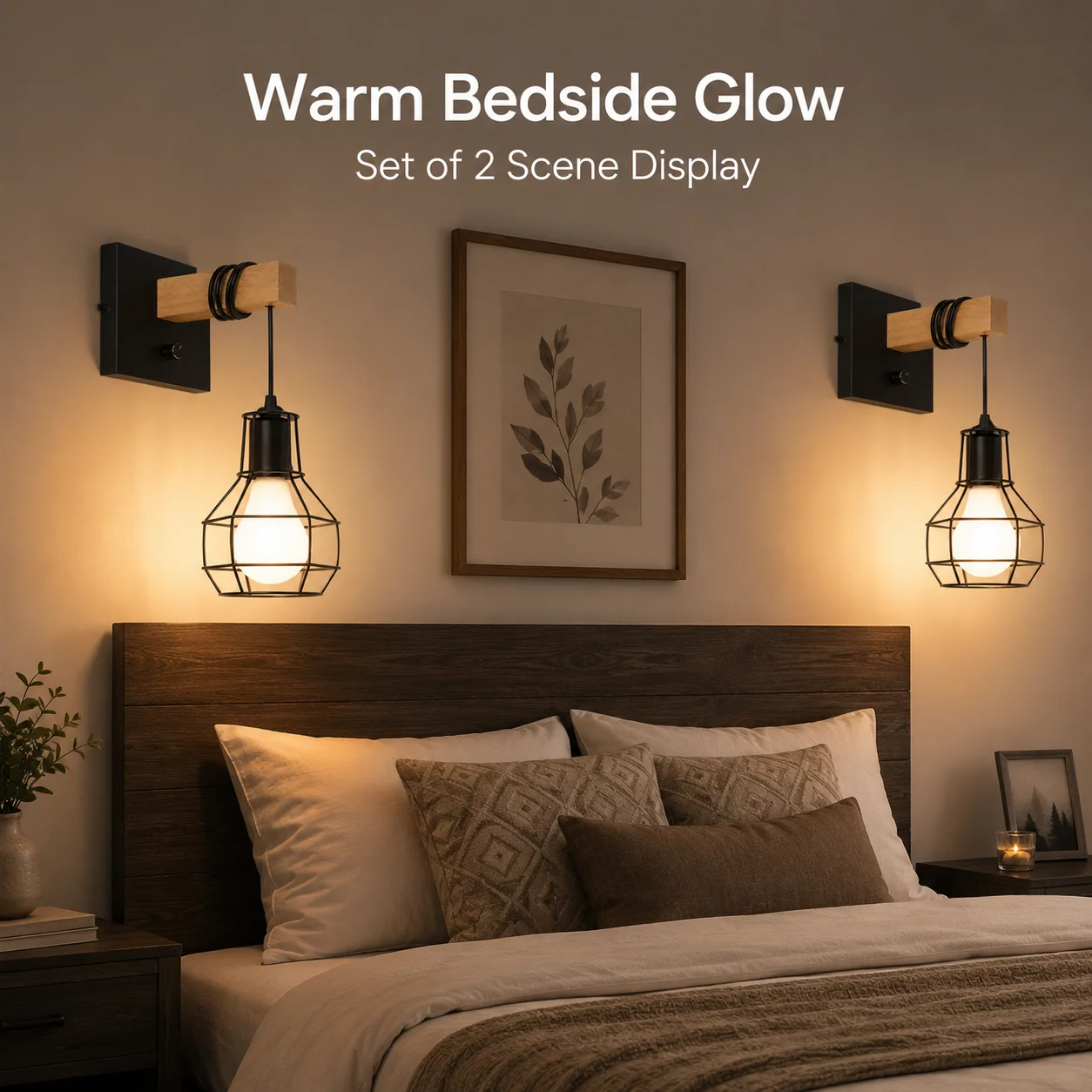 JOYINLED Black Wall Sconce with Dimmer Switch Cage Wall Mount Light Fixture Industrial Farmhouse Lighting for LivingRoom Kitchen