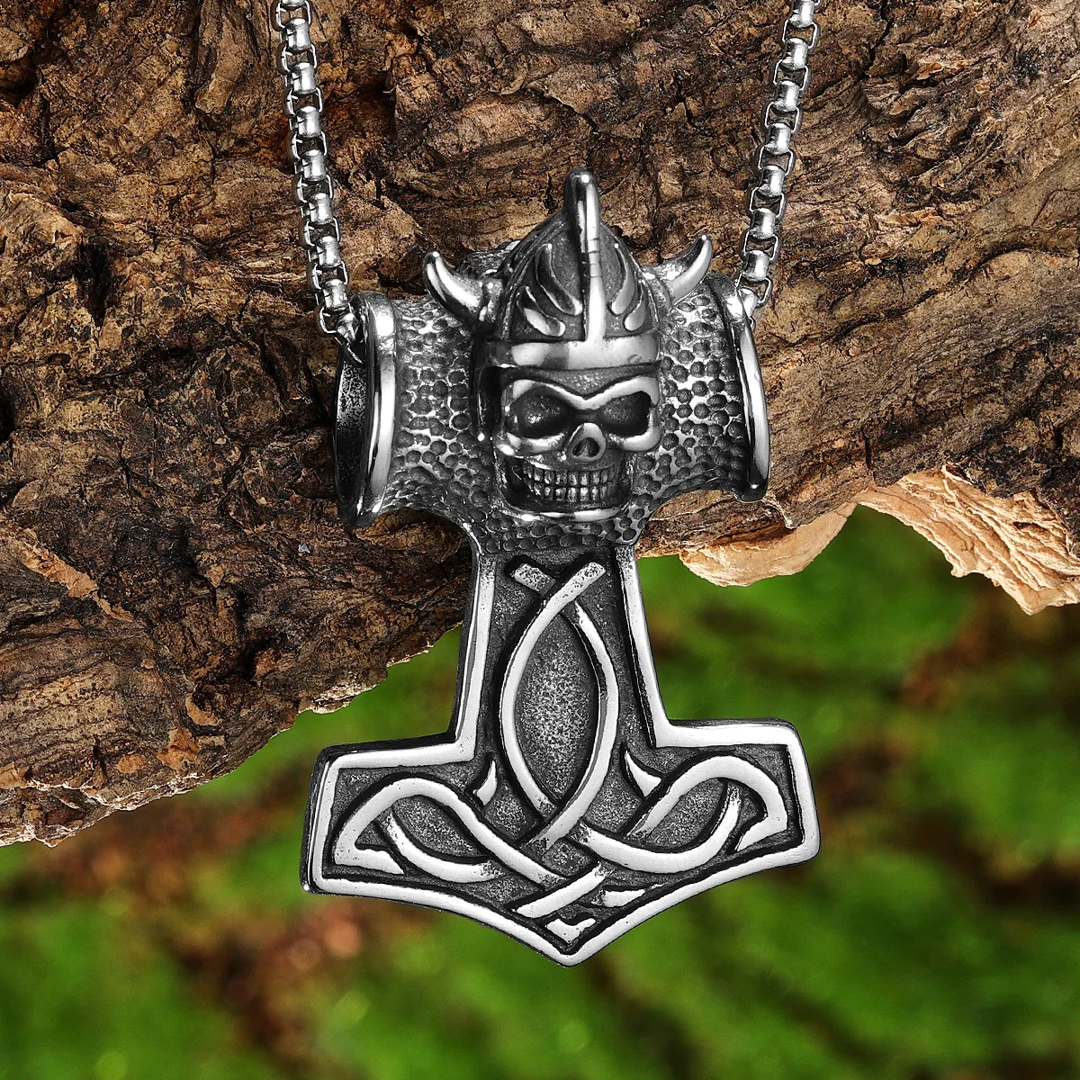 Viking Pirates Skull Men Necklaces With Pendant Stainless Steel Jewelry For Male Women Punk Hip Hop Accessories Gifts Wholesale