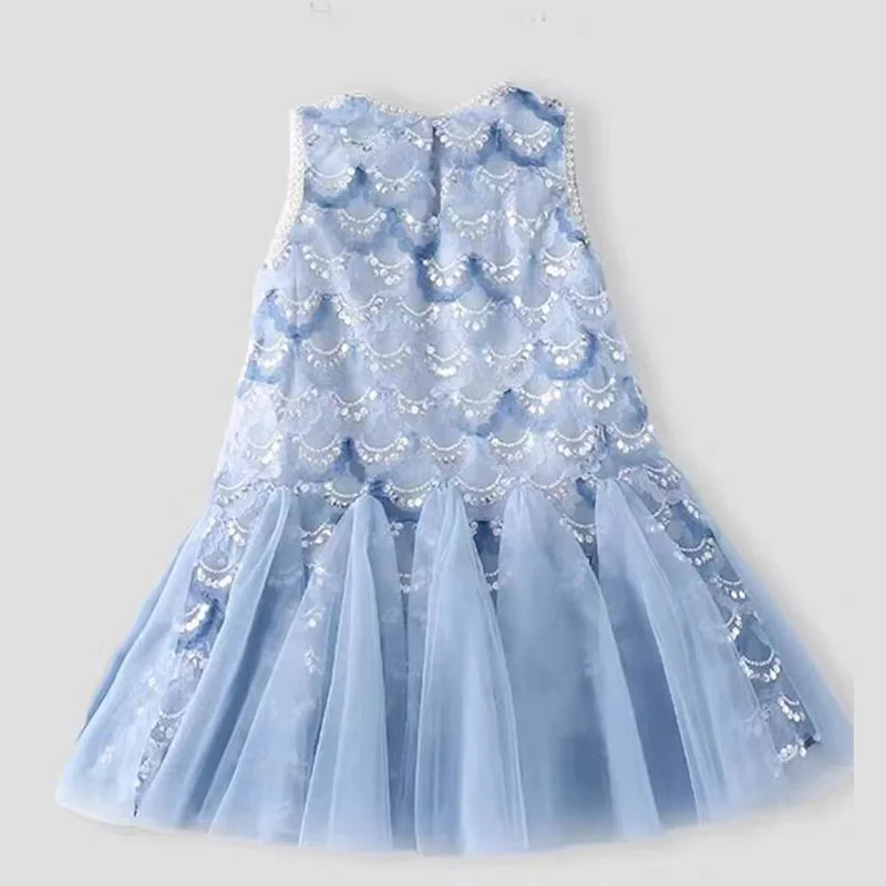 little girl princess dress baby girl sleeveless fish scale summer fashion vest dress children role-playing dress Baby Clothing