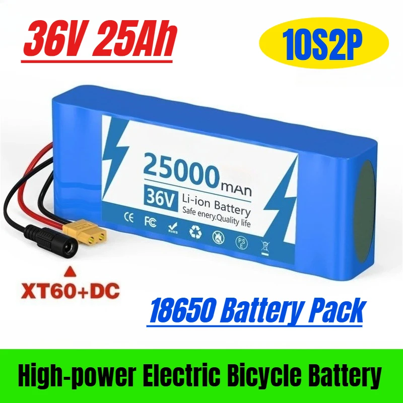 

36V 25Ah 18650 10S2P Battery Pack 500W High-power Electric Bicycle Battery