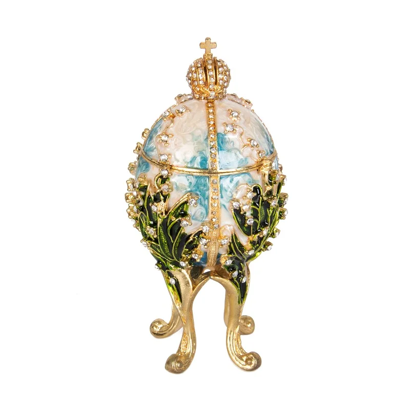 QIFU Nieuwe Komen Handwerk Metal Mooie Faberge Ei voor Trinket Doos