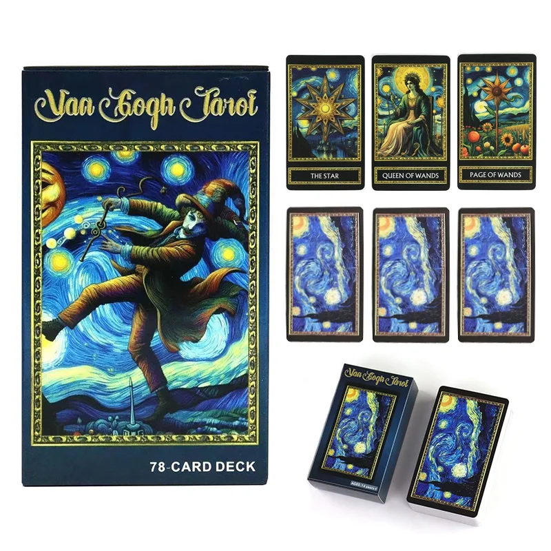 New Van Gogh Tarot Cards A 78 Cards Deck High Quality English Version Fortune Telling Divination Deck Game for Family Party Toy