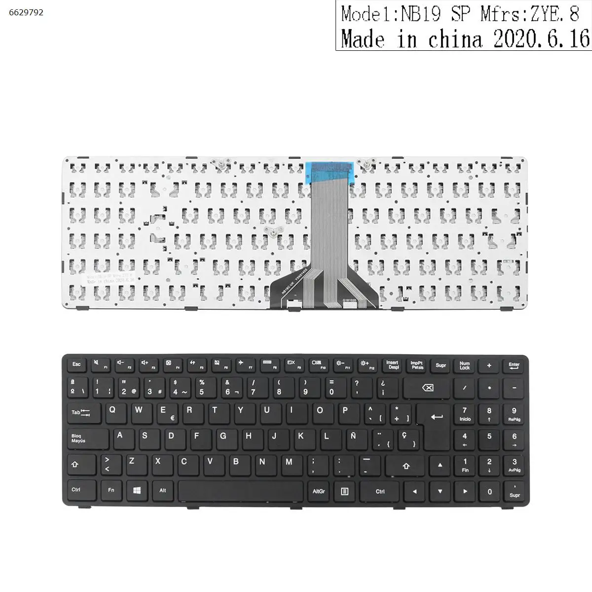 

SP Laptop Keyboard for LENOVO Ideapad 100-15IBD Black Frame