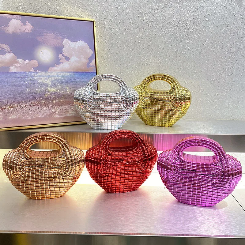 

Модная креативная сумка большой емкости, сумка для званого ужина, высококачественная глянцевая сумка на плечо, унисекс, универсальная акриловая сумка на цепочке