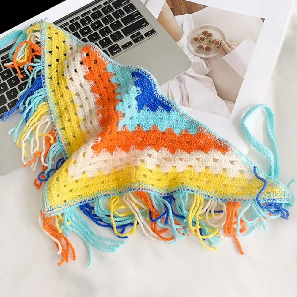Turbante bohemio que combina con todo, pañuelo triangular de punto, faja, delantal colorido, chal envolvente, bufandas, bufanda de cadera, ropa de calle