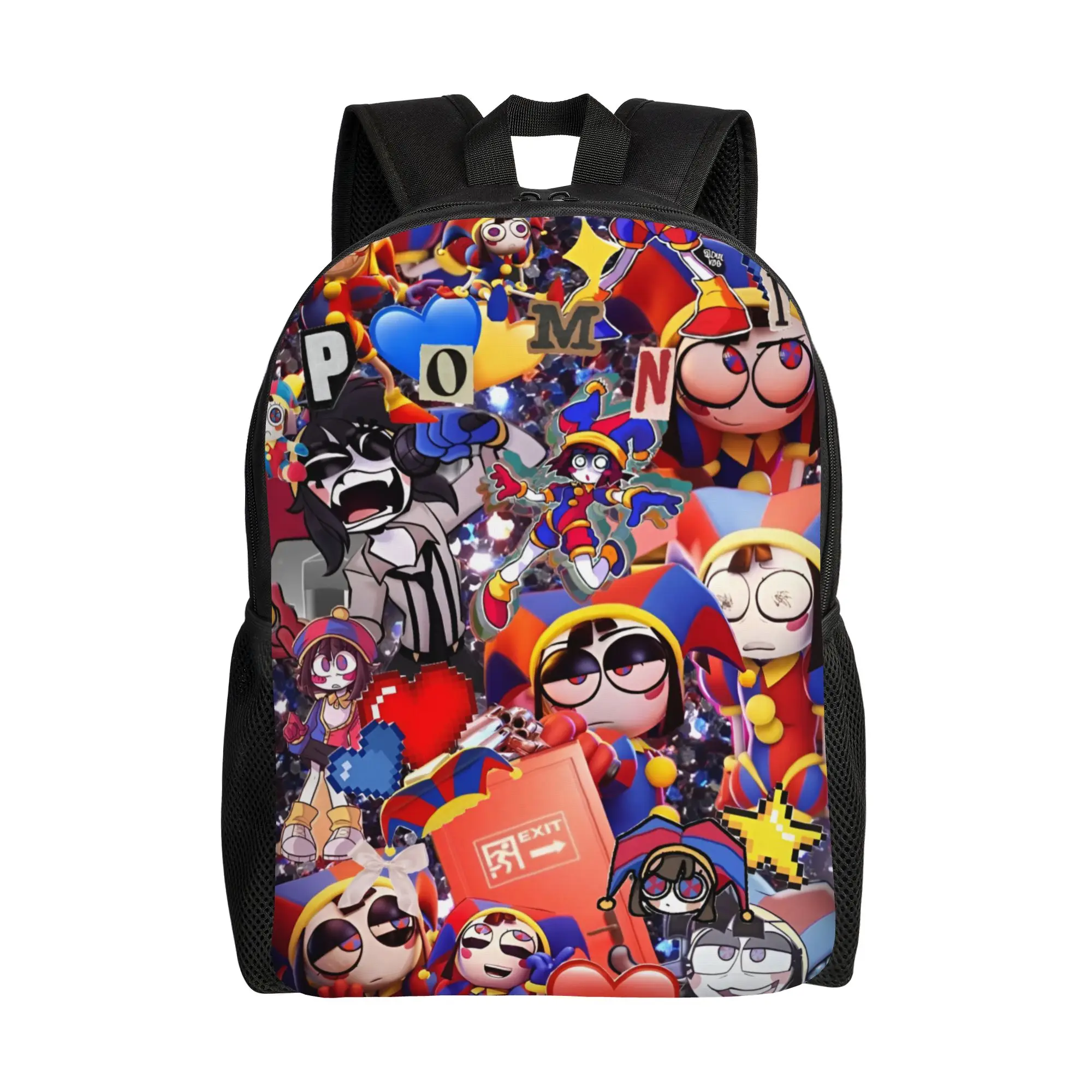 

Custom 3D Print Circus Japan Comic Backpack for Boys Girls Cartoon Movie College School Travel Bags Men Women Bookbag