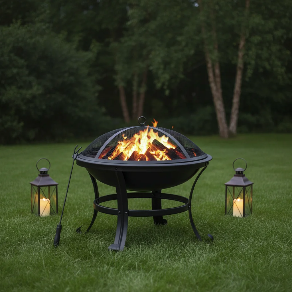 Backyard BBQ Weathering Steel Fire Pit - Multifunctional Firepit for Outdoor Entertaining