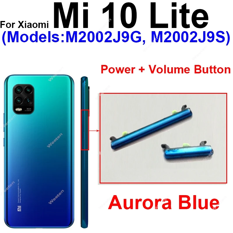 On Off Power Volume Side Button For Xiaomi Mi 10 Mi 10S Mi 10 Pro Mi 10 Lite Mi 10T Lite Power Volume Side Keys Spare Parts image 2